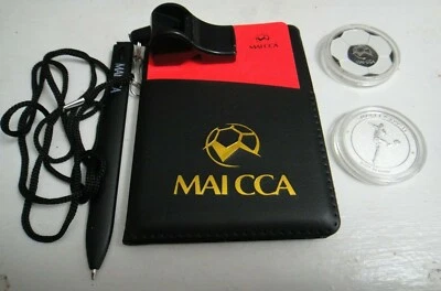 MAICCA Soccer/Football Referee Hard Wallet Log Book + Coin + Whistle/Referee Kit