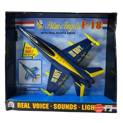 RARE Blue Angels F-18 Hornet Toy Jet FUNRISE 1997 14"x10" - Image 1 of 4