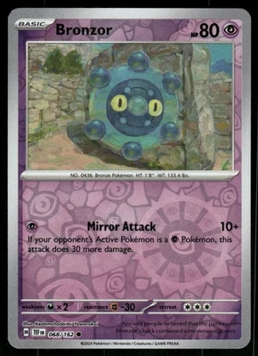Bronzor - 068/162 Common Reverse Holo NM Pokemon SV05: Temporal Forces - Image 1 of 2