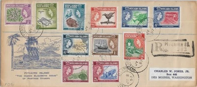 1957 Pitcairn Island FDC to Des Moines, Wa Registered via Cristobal ... (65947) - Image 1 of 2