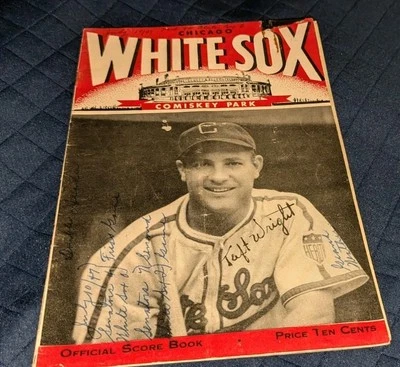 July 10 1947 Chicago White Sox vs Senators Scorecard Program Signed Taffy Wright - Image 1 of 4