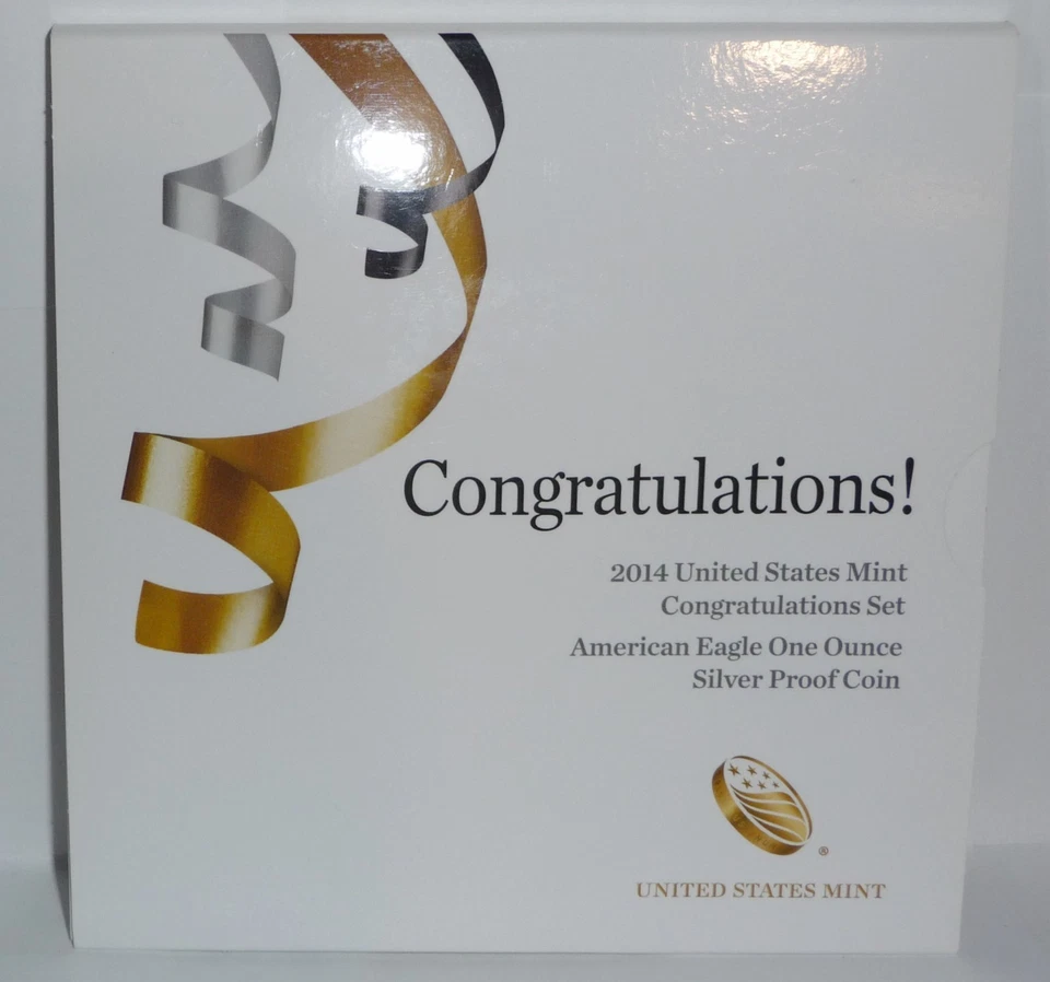 2014 W PROOF SILVER EAGLE CONGRATULATION SET - LOWER  MINTAGE W/COA - Image 1 of 4
