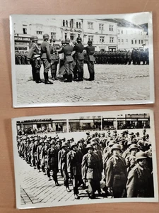 Konvolut Fotos Postkarten Soldaten Stahlhelm Marsch 2.WK WW2 FQ - Picture 1 of 3