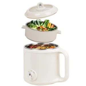 Hot Pot Electric with Steamer:2.0 L Ramen Cooker, Multifunctional Stainless S... - Picture 1 of 6