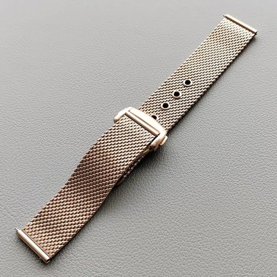 Correa de reloj milanesa de acero inoxidable correa de malla pulsera cierre desplegable 20 22 mm Foto 1 de 4