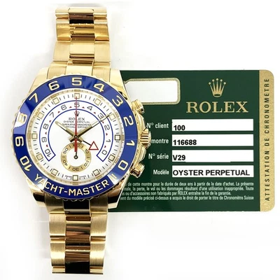 2009 Rolex Yacht-Master II 116688, 44mm, Yellow Gold, White Dial, Box & Papers - Image 1 of 4
