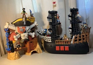 Fisher Price Imaginext Pirate Ship & Blackbeard’s Lair w/ 8 Pirates - Picture 1 of 12