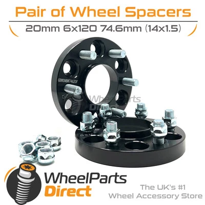 Separadores de rueda atornillables (2) 6x120 74,6 20 mm para Ford Transit Custom [Mk2] 23-24 - Imagen 1 de 4