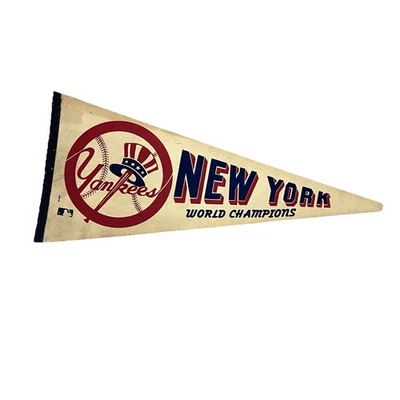 "Banderín de fieltro vintage de los Yankees de Nueva York de los años 70 30"" Man Cave Mem" Foto 1 de 4