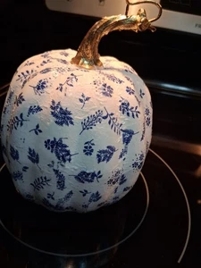 Kürbis, Decoupage, blau/weiß - Bild 1 von 1