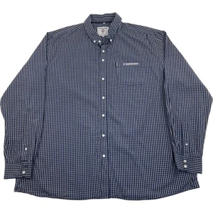 Lambretta Check Button-Up Shirt Classic Fit Blue Long Sleeve Mens 2XL - Imagen 1 de 6