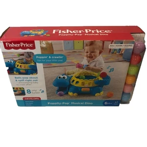 Fisher Price Go Baby Go Poppity Pop Musical Dino Toy Ball Popping Fun - Picture 1 of 16