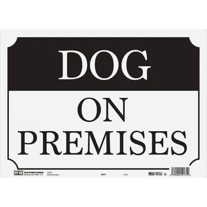 Hy-Ko Sign, Dog on Premises 20331 Hy-Ko 20331 029069291310 Plastic - Picture 1 of 1