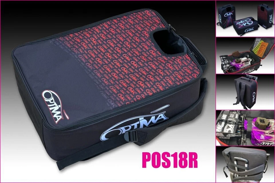 POS18R 6Mik Optima Borsa Porta Modello per 1:8 Buggy - Rosso - Immagine 1 di 1