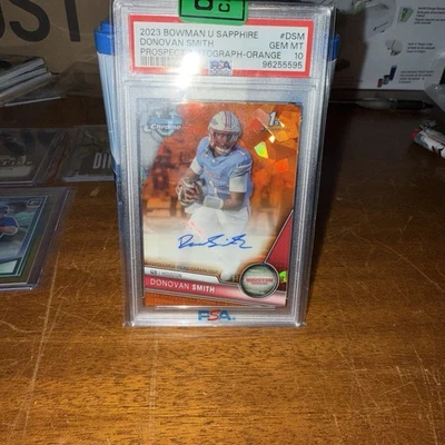 2023 Bowman University Chrome Sapphire Prospect Autographs Donovan Smith /25  - Image 1 of 2