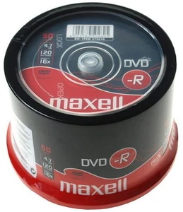 50 Maxell Rohlinge DVD-R 4,7GB 16x Spindel - Bild 1 von 1