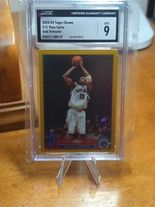 2003-04 Topps Chrome Gold Refractor /99 Vince Carter #15 CGC 9 MINT CSG HOF 💎🔥 - Picture 1 of 5