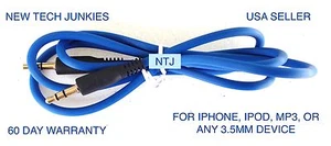 NTJ 3FT RUGGED 3.5mm stereo audio aux auxiliary cable for ipod iphone 4 5 6 plus - Picture 1 of 10