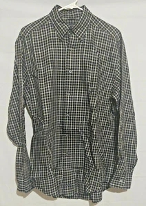 NAUTICA men's size M plaid long sleeve dress shirt EUC Black white gray - Picture 1 of 9