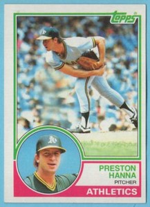 1983 Topps Preston Hanna Oakland Athletics #127