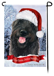 Dear Santa, Define Naughty Garden Flag - Black Labradoodle (Shaggy) 080 - Imagen 1 de 1