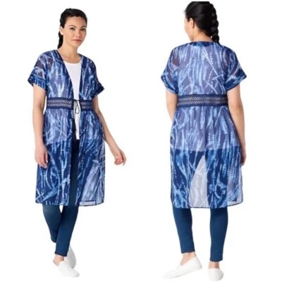 NUEVO SIN ETIQUETAS - Top plumero de gasa Dennis Basso con detalle de encaje en azul. Talla mediana Foto 1 de 4