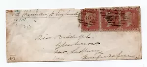 Crimea War envelope with a strip of three penny red stars ( J D-J E-J F ) Scarce - Picture 1 of 3