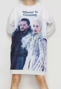 Peter Alexander Size S Game of Thrones WINTER COMING NIGHTIE sleep Tee Dress $99 - Picture 1 of 4