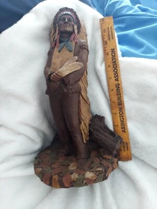 Figura Tom Clark American Indian 13"H Jefe Cuerno Hueco Oso - Imagen 1 de 4