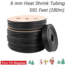 Black Diameter 6.0 mm Heat Shrinkable Tube Shrink Tubing Length 591 ft 180m RoHS