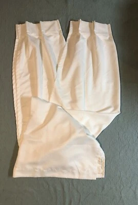 Pair of Ivory Pinch Pleated Sateen Drapes (2 Panels)Measurements In Description - Image 1 of 4