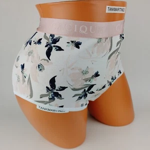 Cacique Lane Bryant Cotton Full Brief Plus Panties 18/20 WHITE PINK BLUE FLORAL - Picture 1 of 6