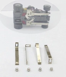 Aurora AFX Magnatraction Set mit 4 Klingen & Federn Kontakt OEM shiny short bump  - Bild 1 von 1