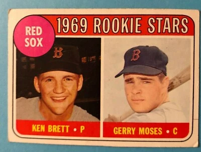 1969 TOPPS BOSTON RED SOX KEN BRETT & GERRY MOSES ROOKIE CARD # 476  - Image 1 of 2