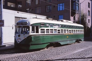 3 Original Fuji Railroad Slides of San Francisco PCC Trolleys - Picture 1 of 3