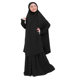 Muslim Prayer Clothes For Girls Abaya Hijab Dress with Skirt 2pcs Ramadan Eid... - Picture 1 of 6
