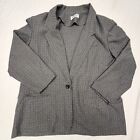 Alfred Dunner Women's Blazer Gray Knitted Shoulder Pad Long Sleeve Size 20