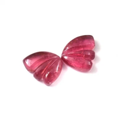Piedras preciosas sueltas turmalina rosa natural talladas a mano alas de mariposa A1390 Foto 1 de 4