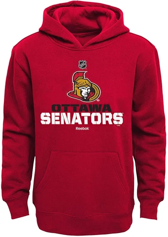 Reebok NHL Boys (4-7) Ottawa Senators Fleece Clean Cut Hoodie, Red Cover