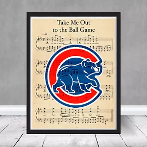 Chicago Take Me Out Ball Game Sheet Music Alternate Logo Baseball Wrigley Gift - Picture 1 of 3