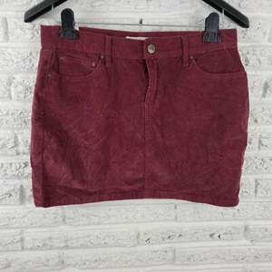Almost Famous Juniors Skirt 13 Mini Pencil Straight Burgundy Corduroy Casual - Picture 1 of 8