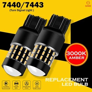 7443 7440 7444 LED Amber Yellow Front Rear Turn Signal DRL High Power Light Bulb - Picture 1 of 9