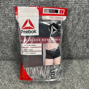 Womens Reebok Seamless Boyshorts Size Large Performance Training Pack of 4 NEW - Picture 1 of 7