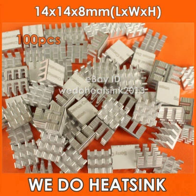 100pcs 14x14x8mm Aluminum Xbox 360/ Computer RAM Memory Heat Sinks Cooler DDR - Image 1 of 4