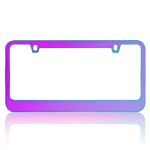 Metal Neo Polish Shiny Colorful License Plate Frame Universal Fit - Picture 1 of 4