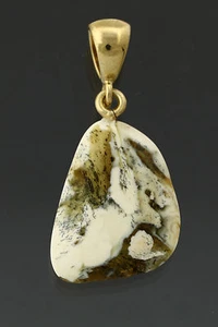 White Bluish Genuine BALTIC AMBER Silver Gold Plated Pendant 1.4g p160519-27 - Picture 1 of 3