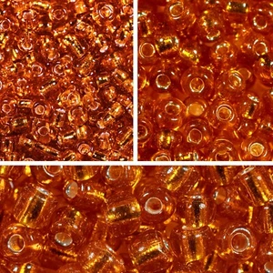 DARK ORANGE GLASS SEED BEADS - 12/0 2mm 8/0 3mm 6/0 4mm 50g Silver-Lined Beads - Picture 1 of 9