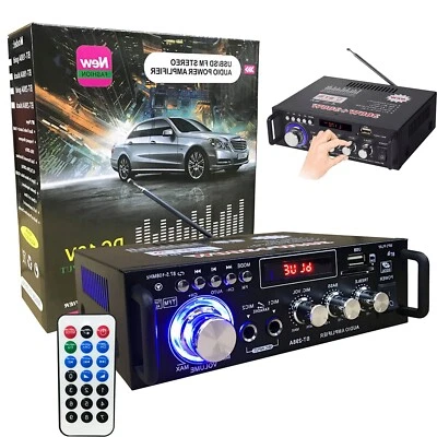 600W bluetooth Mini Verstärker HiFi Power Audio Stereo Bass AMP USB FM Auto 12V - Bild 1 von 4