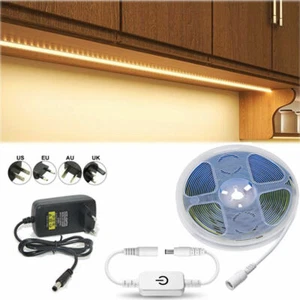 COB LED Strip 12V Touch Switch Kitchen Lamp Dimmable Under Cabinet Closet Light - Picture 1 of 13