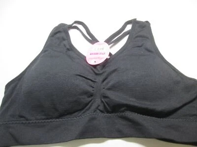 NWT Angelina Bra Size SM Black Wireless Lined Crossback Pullover Bralette - Image 1 of 4